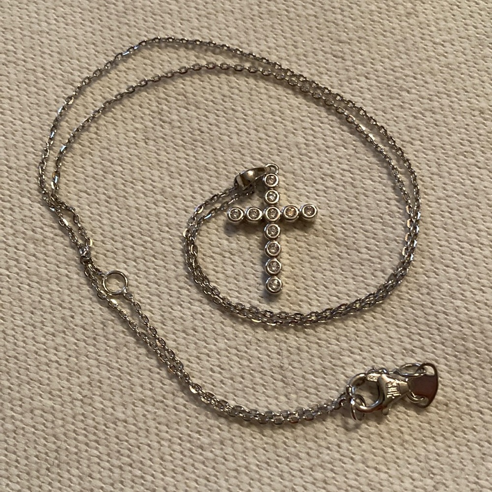 Lisa Robertson Sterling Cross Necklace, 20”, new